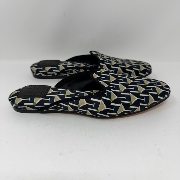 Tory Burch Martini Glass Satin Mules Blue Size 5 - Picture 3 of 11